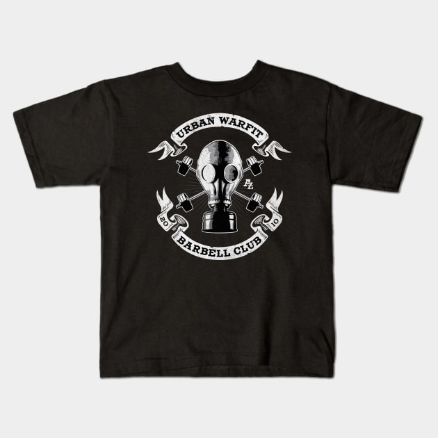 Urban Warfare Barbell Club Kids T-Shirt by LunaGFXD